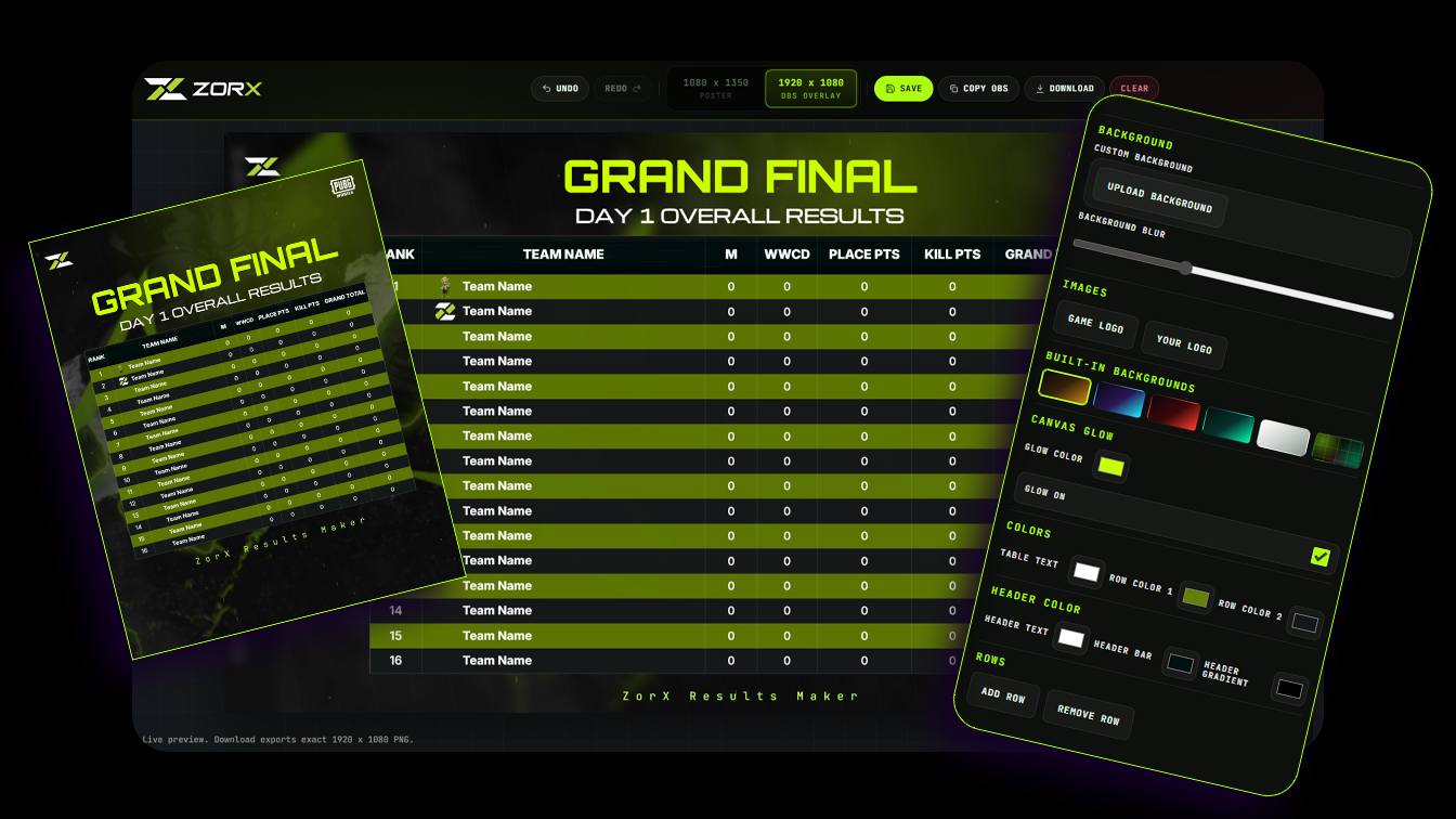 ZorX Result Maker preview